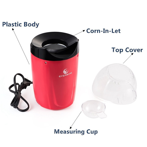 E EVERKING Popcorn Machine, Popcorn Maker, 1200W Power Hot Air Popcorn Popper No