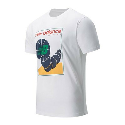 

Баскетбольная футболка New Balance, мужская белая повседневная футболка, спортивная одежда, топ, Белый