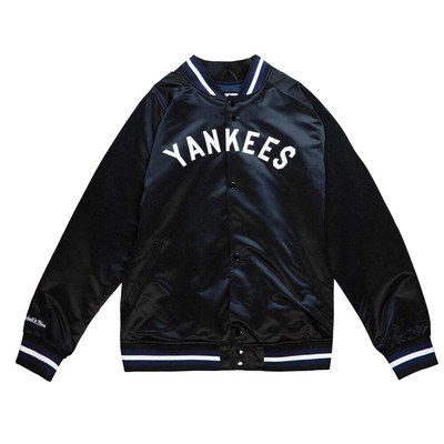 

Mitchell - Ness Легкая Атласная Куртка Мужская Черная Повседневная Спортивная Верхняя Одежда ST, Черный, Mitchell - Ness Lightweight Satin Jacket