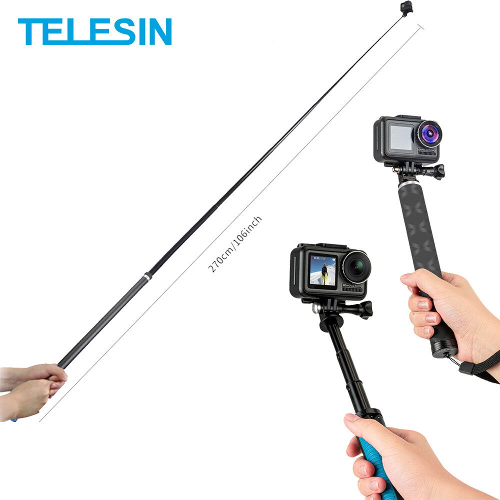 Telesin For Gopro Hero 8 7 6 5 15cm 90cm 270cm Selfie Stick For Action Camera Ebay
