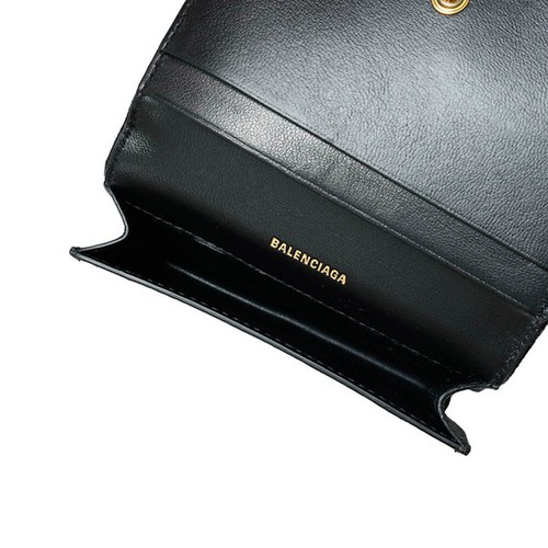 Pre-owned Balenciaga Id Wallet Monaco Fla Ca Hol 765631 Black 1000