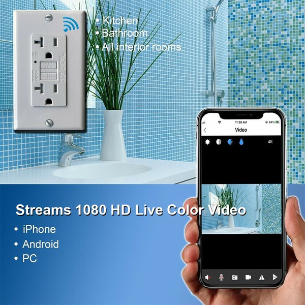 AC Wall Outlet Home Security Nanny Camera WiFi IP Night Vision Camera 1080P HD - Image 5