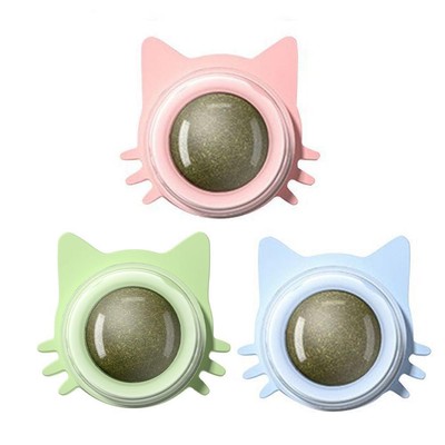 Rotatable Catnip Ball Cat Treat Snack Licking Balls Toy Kitten Pet Toys