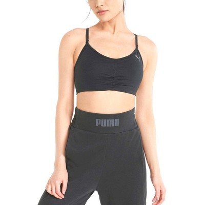 

Puma Low Impact Studio Foundation Sports Bra Plus Womens Black Athletic Casual 5, Черный