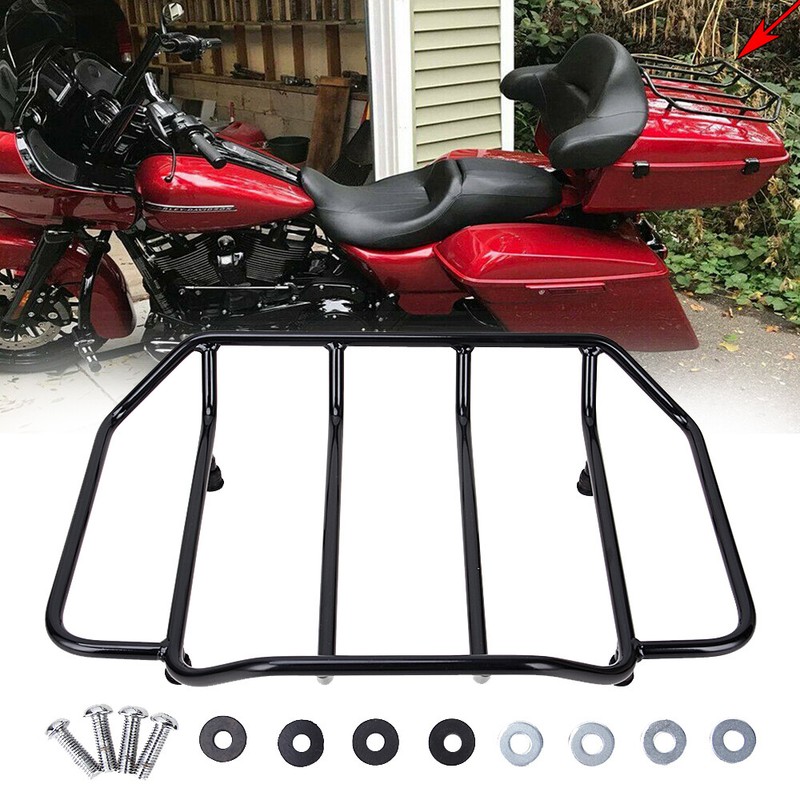 Black Tour Pak Pack Luggage Top Rack For Harley Touring Road King Street Glide