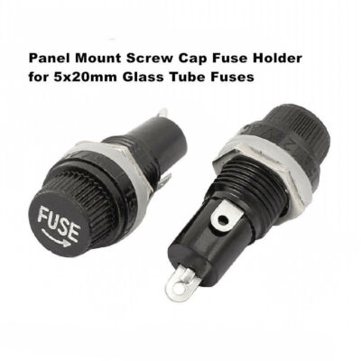 5/10Pcs Panel Mount Screw Cap Fuse Holder Case 5x20mm 6*30mm Glass Tube Fuses