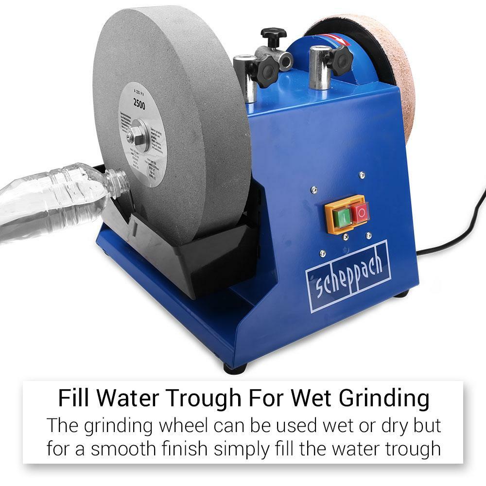 Scheppach 250mm Wet Sharpener Grinder Chisel Knife & Blade Sharp Stone
