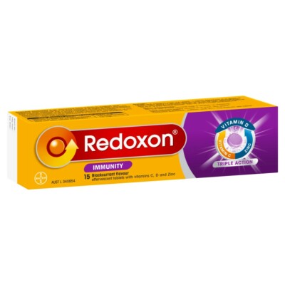Redoxon  Immunity 15 Effervescent Tablets - Blackcurrant Vitamins C, D & Zinc
