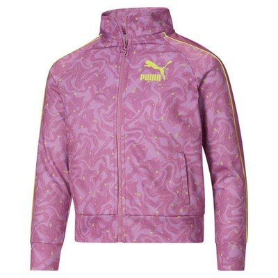 

Puma Space Glam Full Zip Track Jacket Молодежные девушки Purple Casual Athletic Outerwe, Фиолетовый, Puma Space Glam Full Zip Track Jacket Youth
