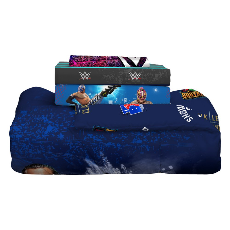 WWE Bed in a Bag Twin Size 4-Pieces Bedding Set Comforter and Sheets Kids Gift
