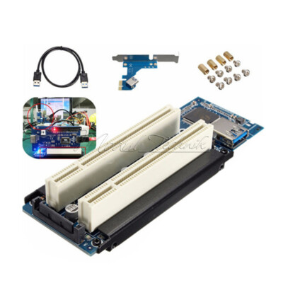 USB 3.0 PCI-E Express X1 to Dual PCI Riser Extend Adapter Card PCI-E 1x to 16x