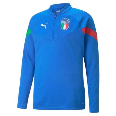 Толстовка Puma Figc Player Training 14 Zip мужская синяя 76706303