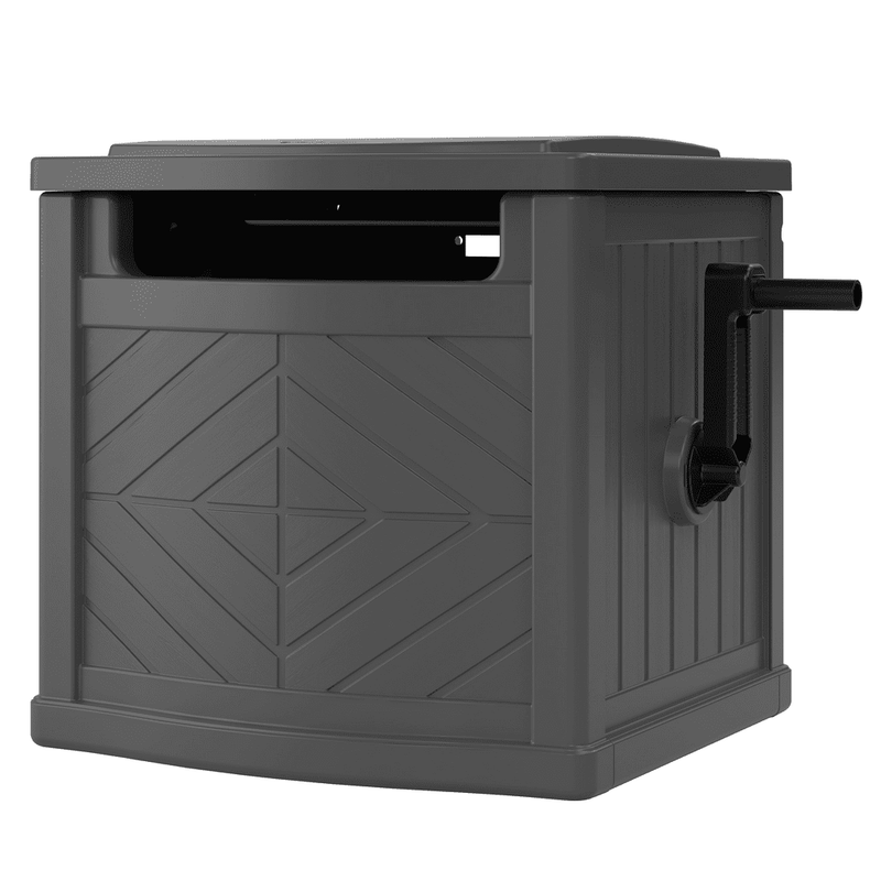 150 Ft. Smart Trak Garden Hose Reel Guide and Hideaway Outdoor Storage Bin Gray