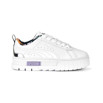 

Puma Mayze Vacay Queen Платформа на шнуровке Молодежные девушки Белые кроссовки Повседневная обувь, Белый, Puma Mayze Vacay Queen Platform Lace Up Youth
