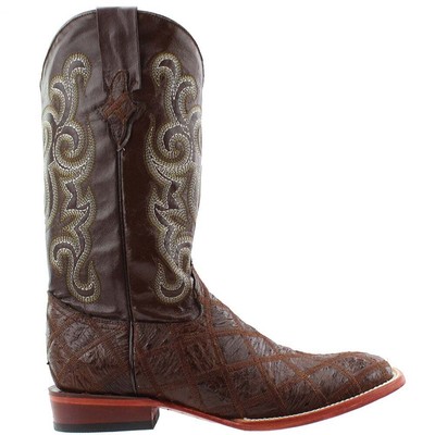 Мужские Коричневые Повседневные Ботинки Ferrini Ostrich Patchwork Square Toe Cowboy 11693-07