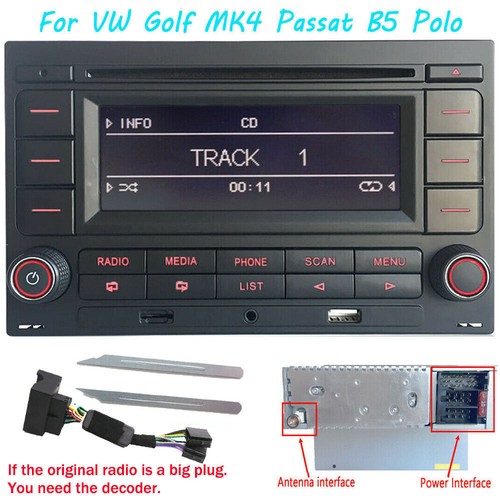 RCN210 Autoradio BT CD Player SD MP3 USB für VW Golf MK4 Passat B5 Polo