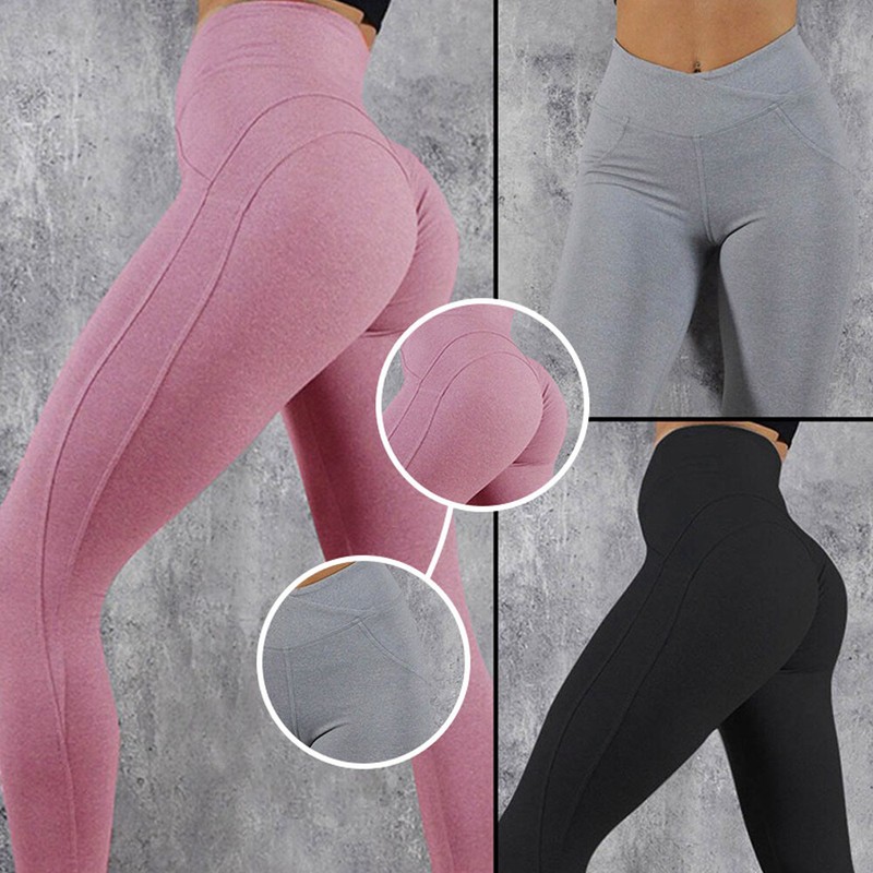 Women Butt Lift Yoga Pants High Waist Leggings Ruched Workout Booty Trousers US 8