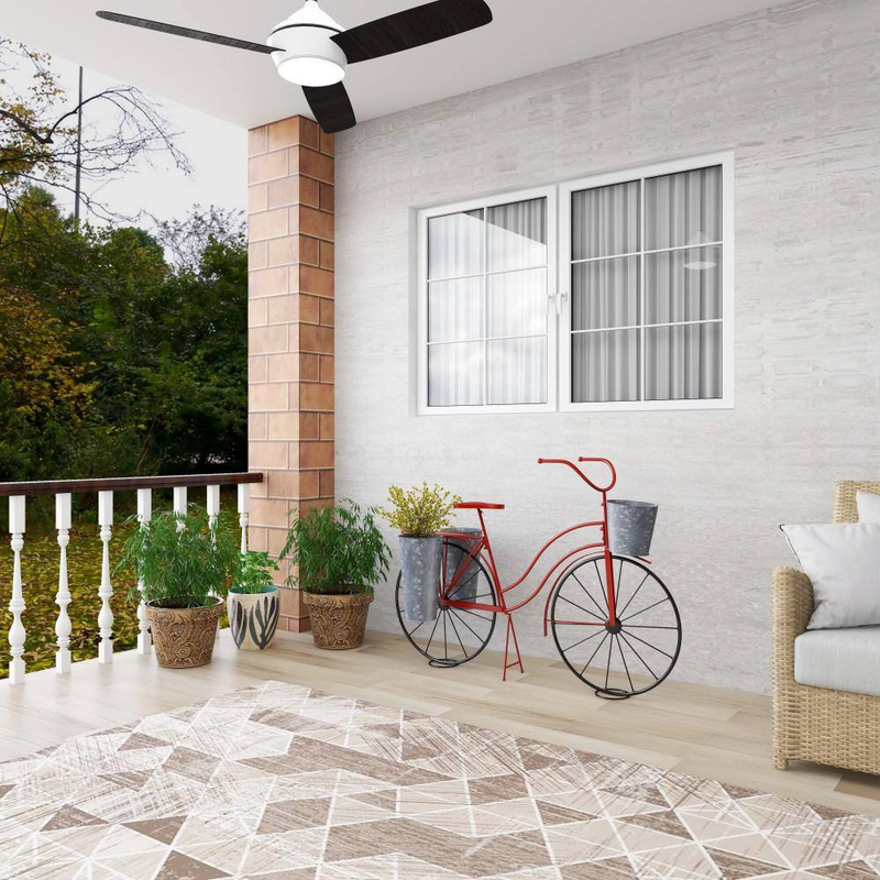 38 In. Red round Metal Bicycle Plantstand with 2-Tiers