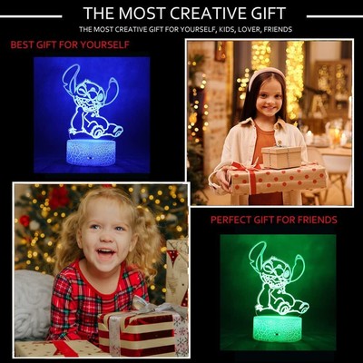 Stitch Night Light Gifts Lilo And Stitch 3D Led Table Lamp Remote Intelligent