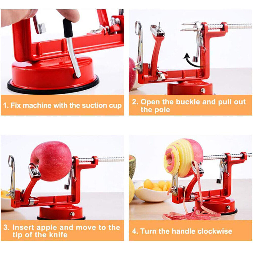 3in1 Kitchen Tool Apple Fruit Corer Slicer Peeler Slinky Machine Potato Cutter *