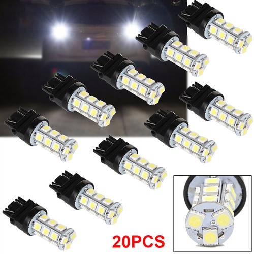 10 x 3157 White 18SMD 5050 Reverse Back Up Tail Brake Stop Turn LED Light Bulbs