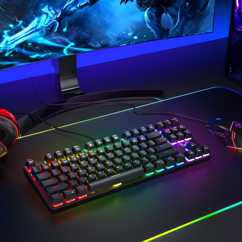 PICTEK Blue Switch Mechanical Gaming Keyboard: Customizable 