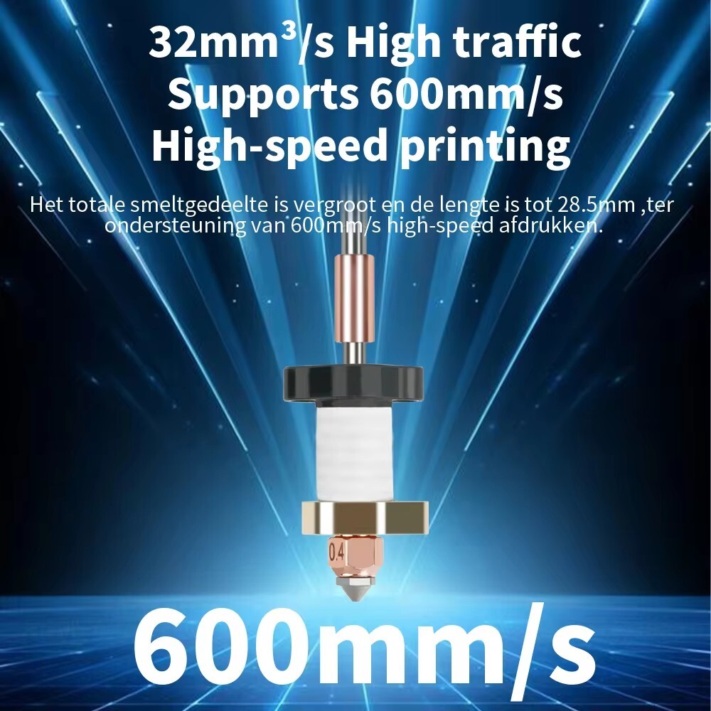 3D Printers for Creality K1/K1C/K1 Max Hotend Kit Extruder Radiator 0.4mm Nozzle