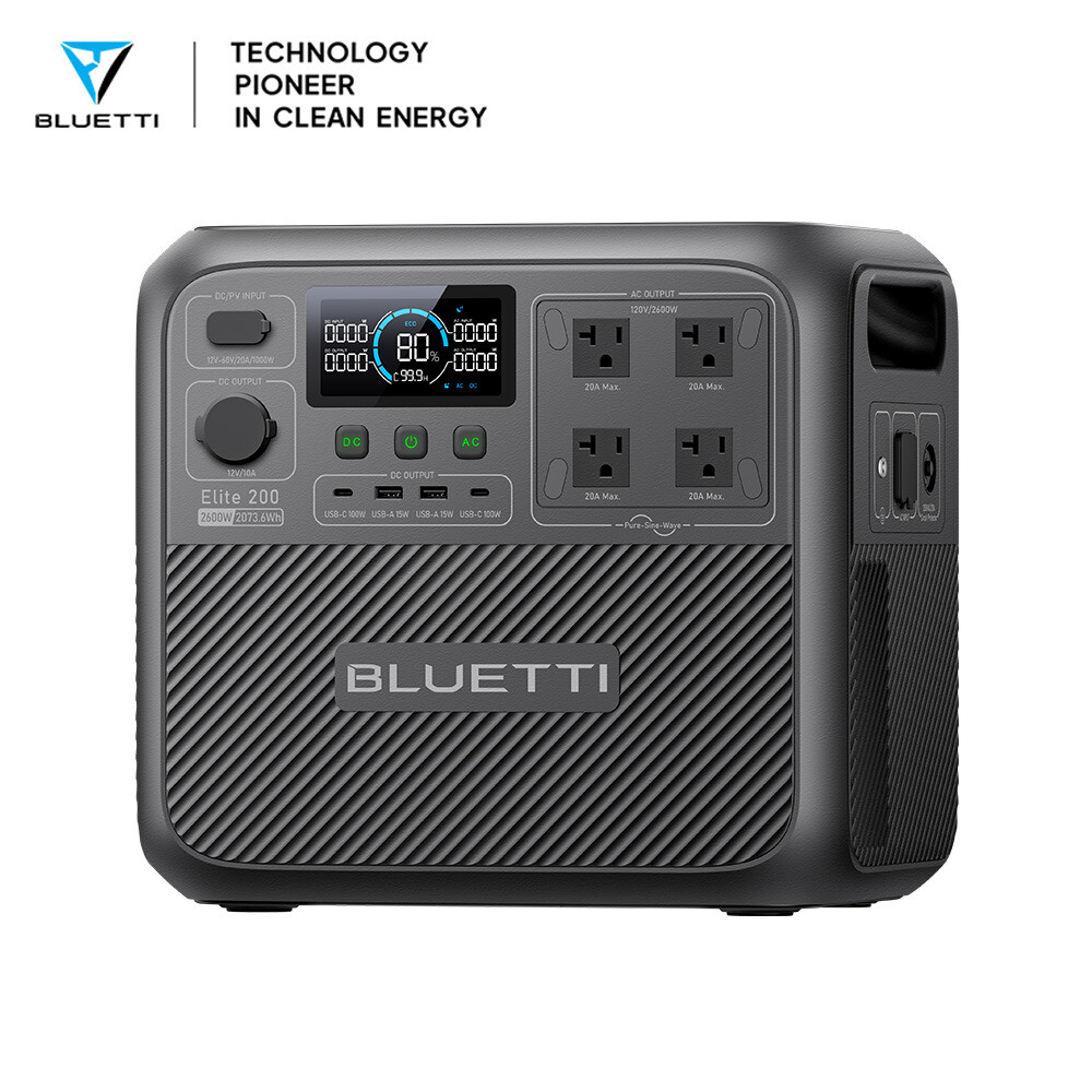 BLUETTI Elite 200V2 2600W 2073Wh Portable Power Station for RV/ Home Backup