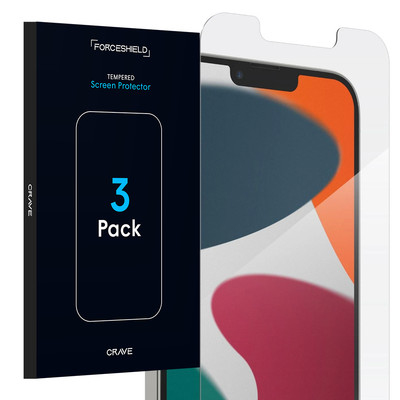 3X CRAVE ForceShield Tempered Glass Screen Protector for iPhone 13 Pro / Pro Max