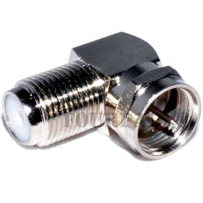 F Type Right Angle 90 Degree M/F Coax Cable TV Adapter Connector RG59 RG6 RG11