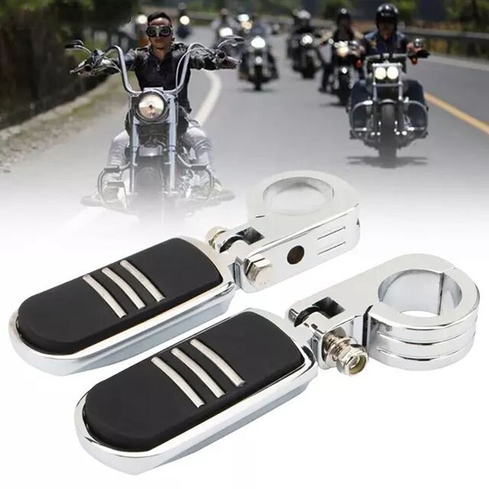 Chrome 1.25" 1-1/4" Foot Pegs Mounting Kit For Harley Highway Engine Guard USA
