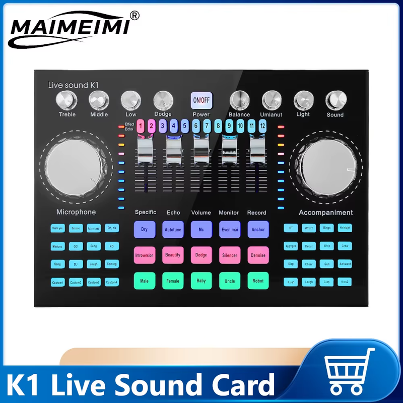 K1 Live Sound Card Voice Changer Pro Audio Mixer Portable Internet Celebrity Liv