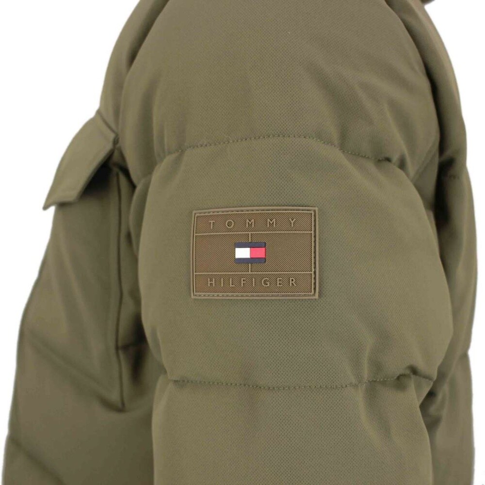 Pre-owned Tommy Hilfiger Herren Jacke Utility Parka Grün Unifarben Mw0mw27703 Rbn Khaki
