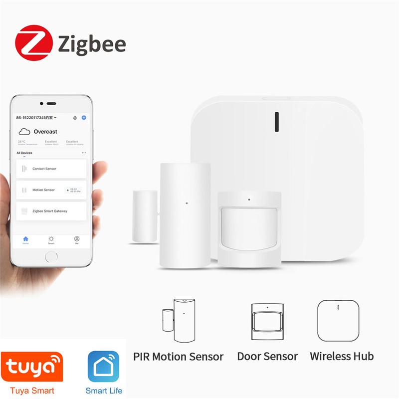 Zigbee Smart Home Alarm Kit Home Automation Hub Door Sensor