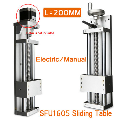 Electric / Manual Cross Sliding Table Linear Rail Module1605 Ballscrew XYZ Axis