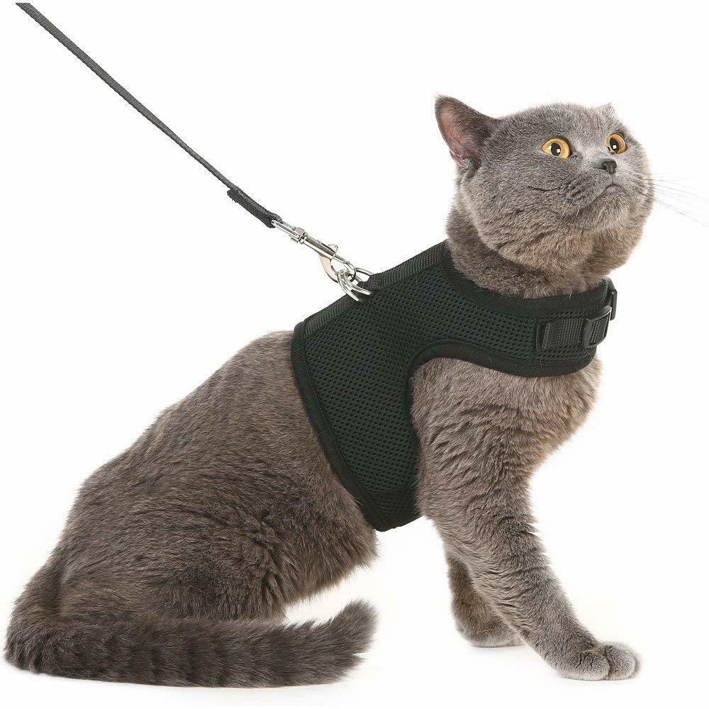 Arn/és para gato a prueba de escape malla suave ajustable para pasear a mascotas