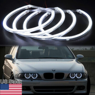 For BMW E36 E38 E39 E46 4pcs White Headlight LED Angel Eyes Lamp Halo Rings 