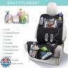 Lulyboo Car Seat Protection for Baby Carseat - Car Seat Organizer Back Seat - Behind Backseat Car Organizer for Kids Stuff, Toys, Tablet, Storage - Front and Rear Facing Kick Mat Seat Protector Black