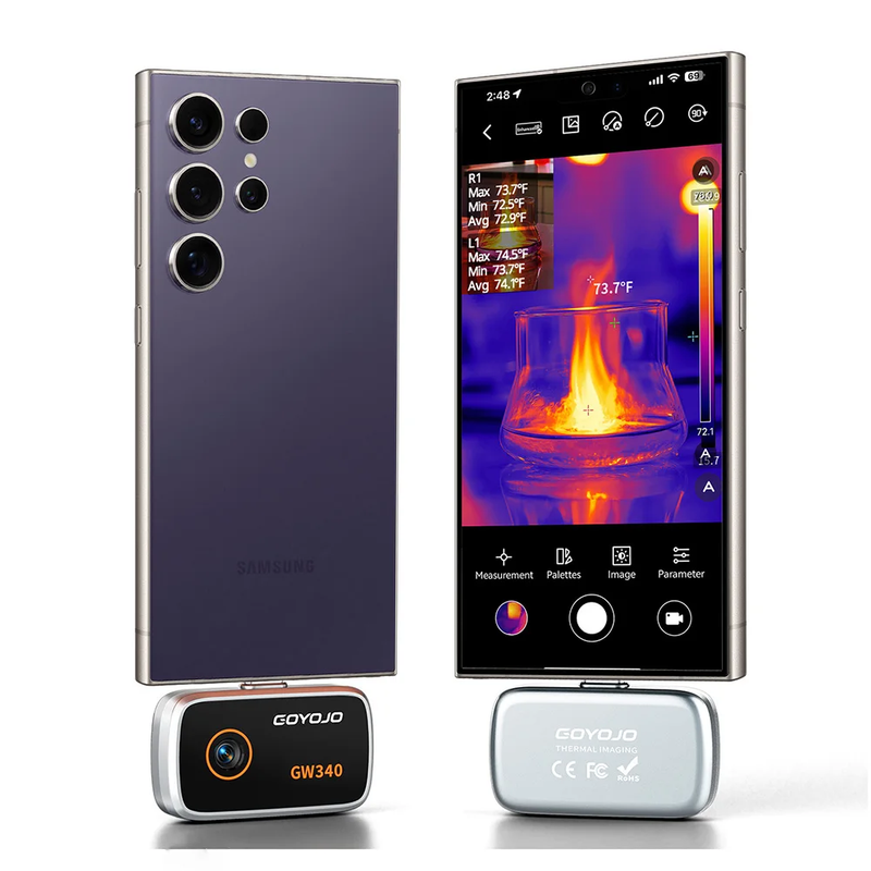 GW192A GW340 Thermal Camera, Compatible with USB-C iPhone, iPad & Android Device