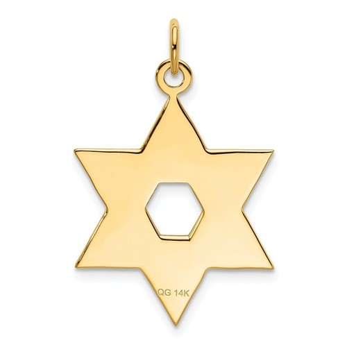 Pre-owned Goldia 14k Yellow Gold Polished Laser Designed Star Of David Jewish Religious Charm