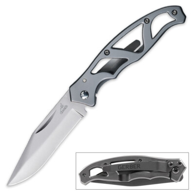 GERBER MINI PARAFRAME STAINLESS STEEL POCKET KNIFE CLIP POINT BLADE 5+ INCH OPEN