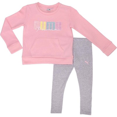 

Puma 2Pc Флисовый пуловер с круглым вырезом и леггинсы Набор для маленьких девочек Размер  Повседневная футболка, Розовый, Puma 2Pc Fleece Pullover Crew Neck - Leggings Set Toddler