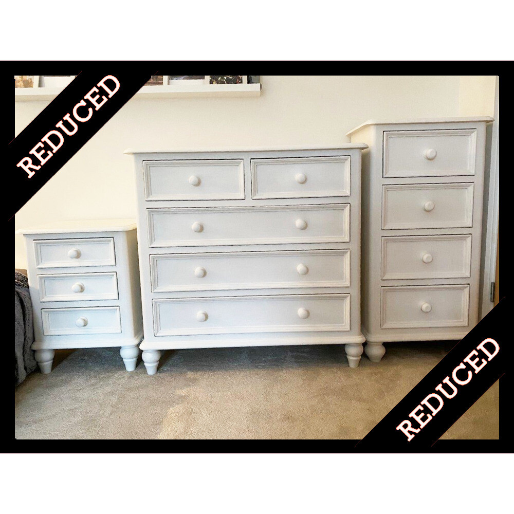 NEW Large Bedroom Nursery Furniture Set Chest of Drawers White Tall Boy
