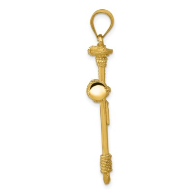 Pre-owned Skyjewelers Real 14kt Yellow Gold Polished Nail Cross Pendant