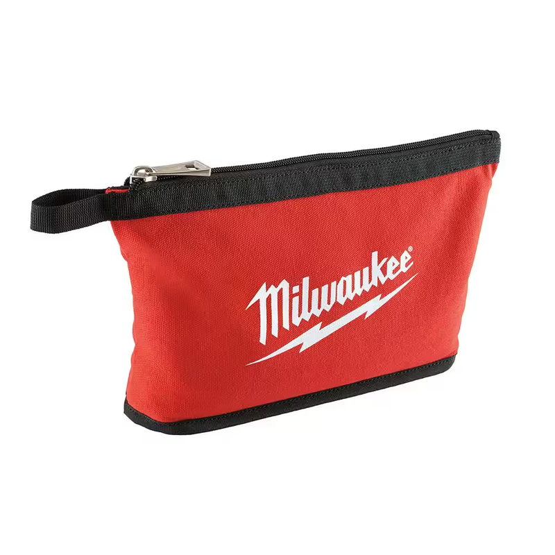 Milwaukee Tool Bag Red Heavy Duty Canvas Zipper Pouch Water Resistant Durable