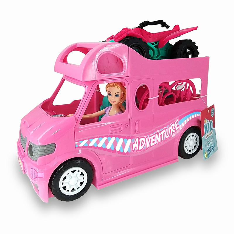 DOLL VAN CAMPER  with 11.5" Doll, Vehicle Play Set, 31 Pieces