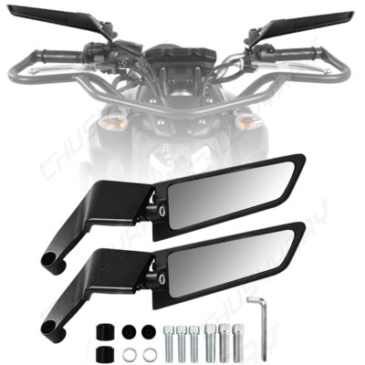 Stealth Mount Winglet Rearview Mirrors For Kawasaki Z H2 Z1000 Z650 Z900 Z750