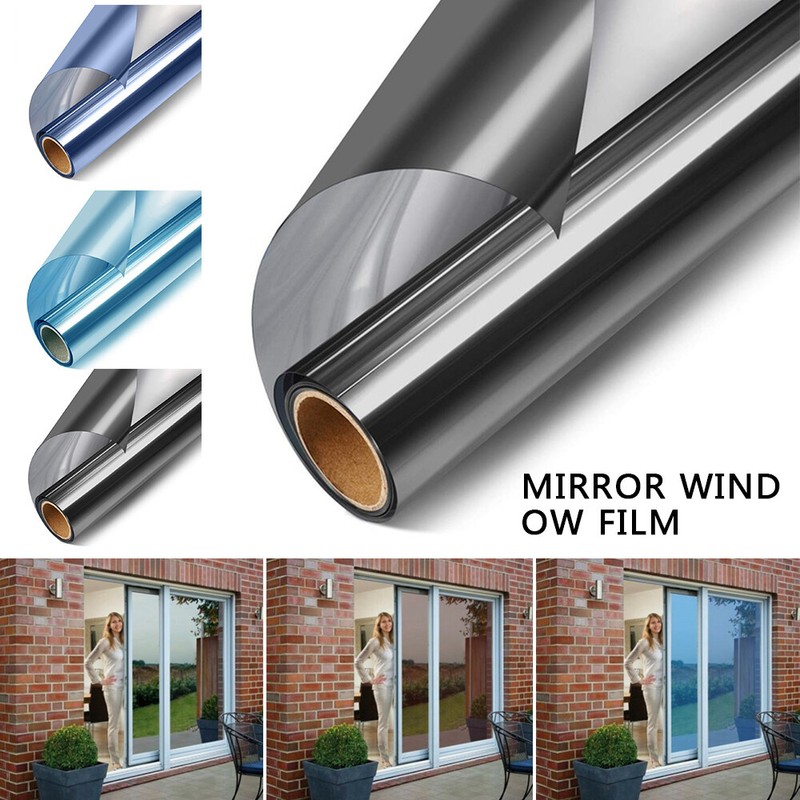 2*0.5M Reflective One Way Mirror Window Film Mirrored Privacy Sticky