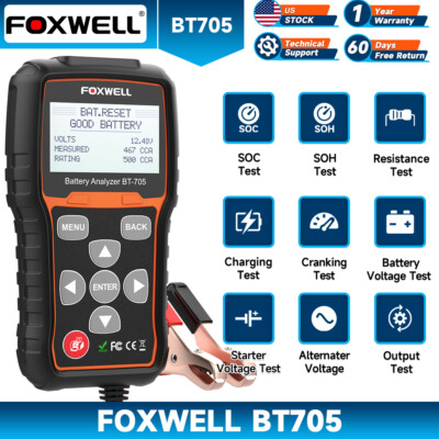 FOXWELL BT705 Battery Load Tester Car & Truck 12V 24V Charging System Analyzer