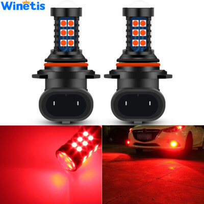 2X H10 9145 Pure Red LED Headlight Bulbs SMD 3030 Fog Driving Light Super Bright